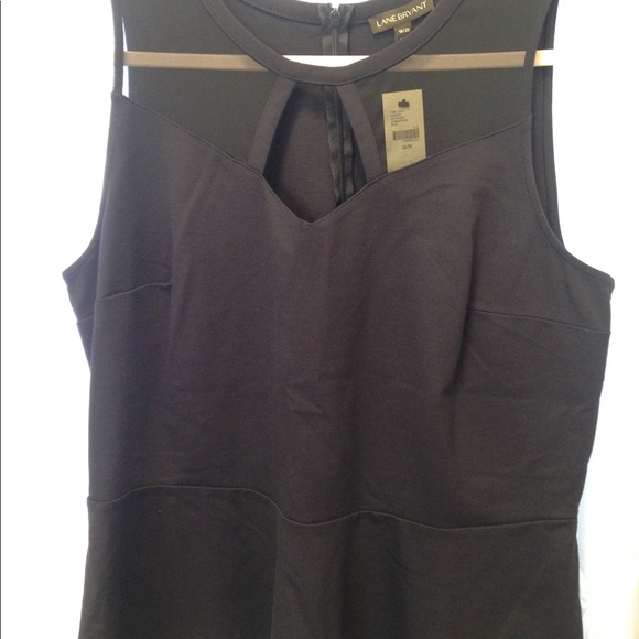 NWT Lane Bryant Navy Peplum Top w/Mesh cutouts - Picture 1 of 2